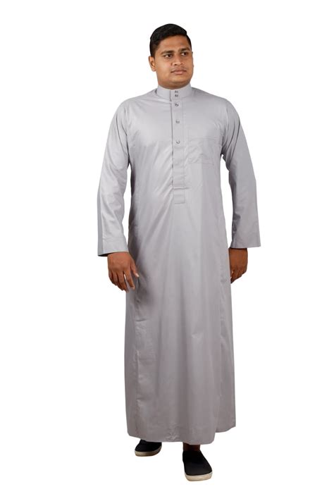 Al Shaika Light Grey Thobe Arabian Thobe Islamic Shop