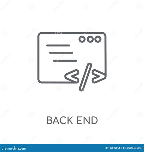 Back End Linear Icon Modern Outline Back End Logo Concept On Wh Stock