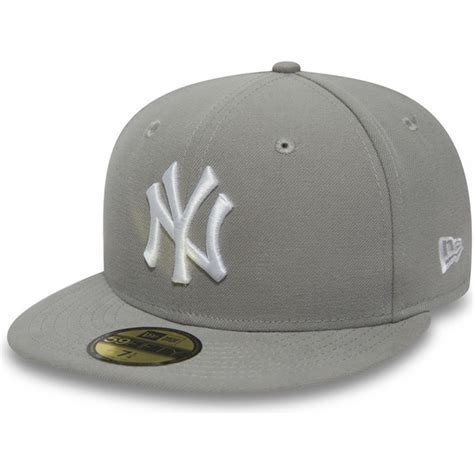 New Era Flat Brim 59fifty Essential New York Yankees Mlb Grey Fitted