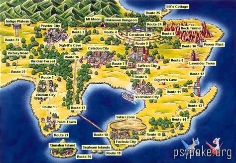 Pokemon Red Blue And Yellow World Map