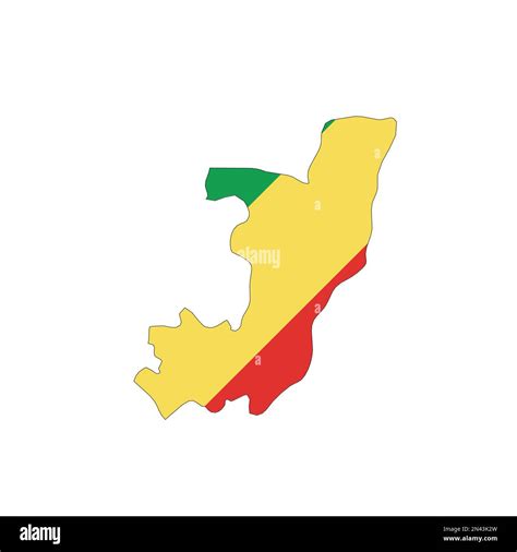 Republic Of The Congo Former Zaire National Flag In A Shape Of