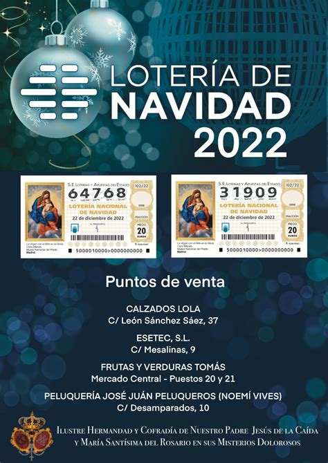 Disponible La Lotería De Navidad 2022 Hermandad De La Caída