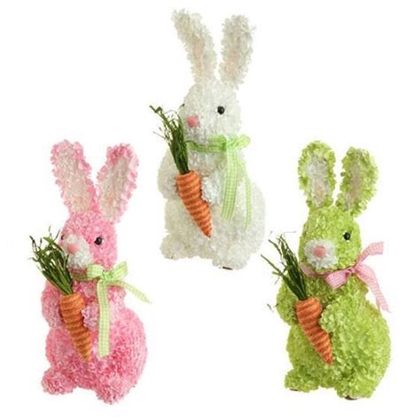 Raz Hydrangea Bunny With Carrot 3 Assorted Colors Priced Individually