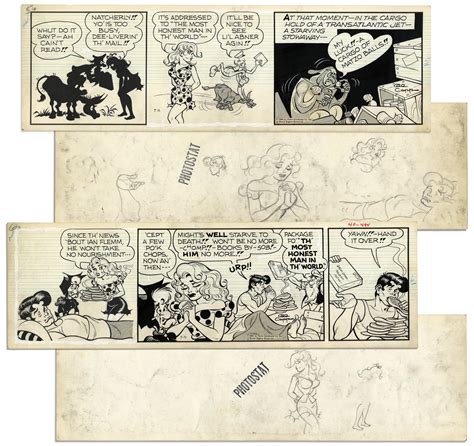 Lot Detail Pair Of Li L Abner Comic Strips Featuring Abner And Daisy Mae 8 And 9 July 1966