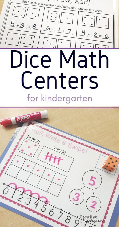 Dice Math Centers For Kindergarten Work On Number Sense Addition And