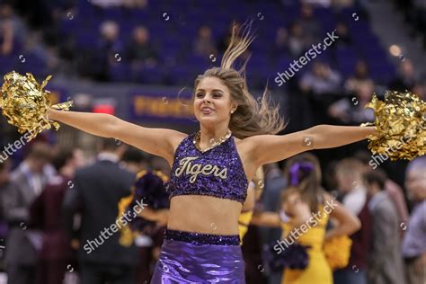 Lsu Tigers Cheerleader Entertains Crowd During Editorial Stock Photo