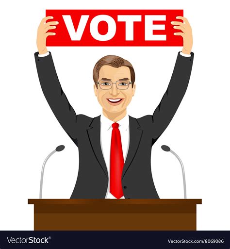Politician Man Holding A Vote Banner Royalty Free Vector