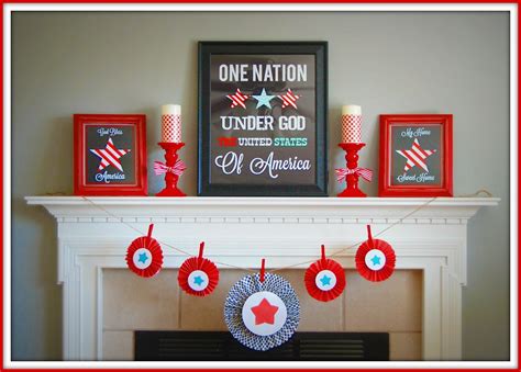 Patriotic Mantel Independence Day Decoration 4th Of July Decorations