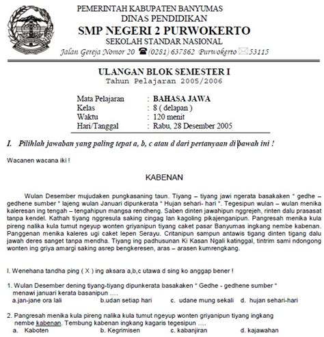 Sertifikasi perusahaan pembiayaan indonesia b. Soal Ulangan Bahasa Jawa Kelas 8 SMP - SoalUjian.Net