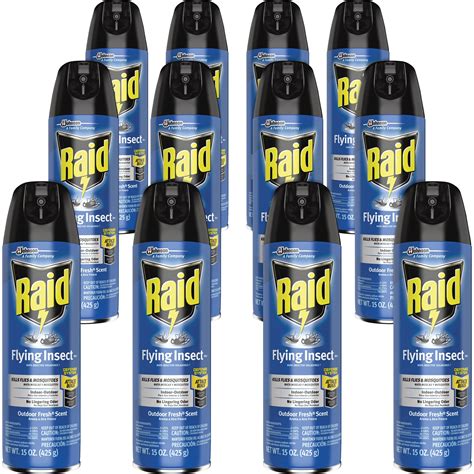 Raid Sjn617717ct Flying Insect Killer 12 Carton Off White