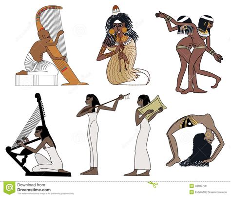 A Set Of Ancient Egyptian Music And Dance Illustrations Cartoondealer
