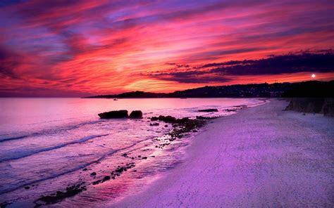 Purple Beach Sunset Desktop Wallpapers Top Free Purple Beach Sunset