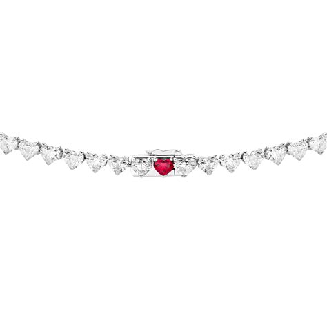 Pretty Woman Necklace Pretty Woman Eternal Love Necklade Heart Shaped Diamonds And 1 Ruby Fred
