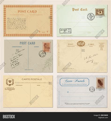 Postcards Stamps Vector And Photo Free Trial Bigstock