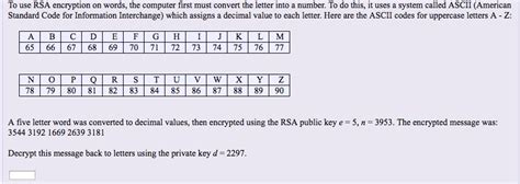 Tool to translate the braille alphabet. Solved: To Use RSA Encryption On Words, The Computer First ...