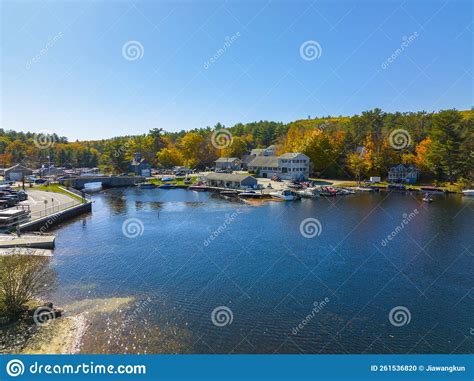 Alton Bay Aerial View In Fall Nh Usa Stock Photo Image Of Mount