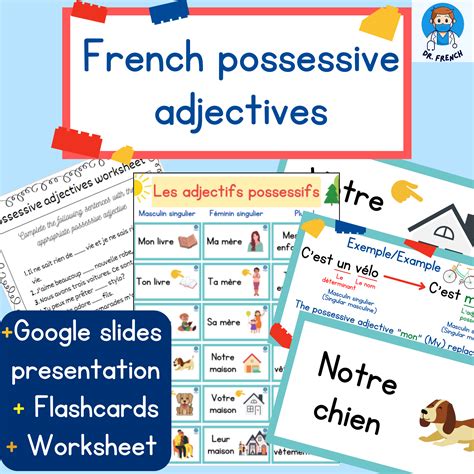 Les Adjectifs Possessifs French Possessive Adjectives Lesson And