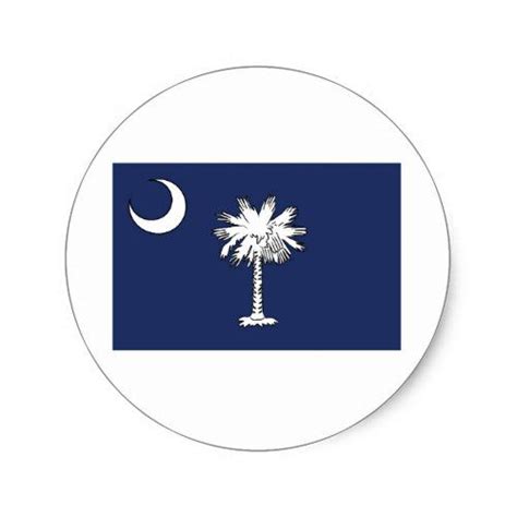 South Carolina State Flag Classic Round Sticker Decorated Water Bottles