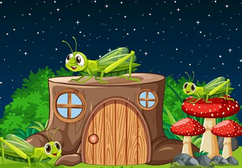Cartoon Crickets Living Out In The Nature 1337778 Vector Art At Vecteezy