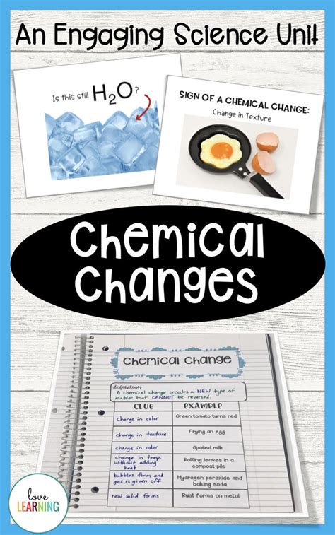 Physical And Chemical Changes Lessons And Activities Chemical Changes