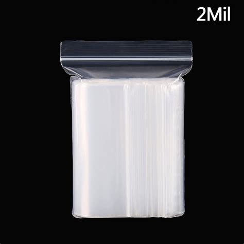100x Clear Plastic Reclosable Zip Lock Bags Ziplock Poly Bags Seal