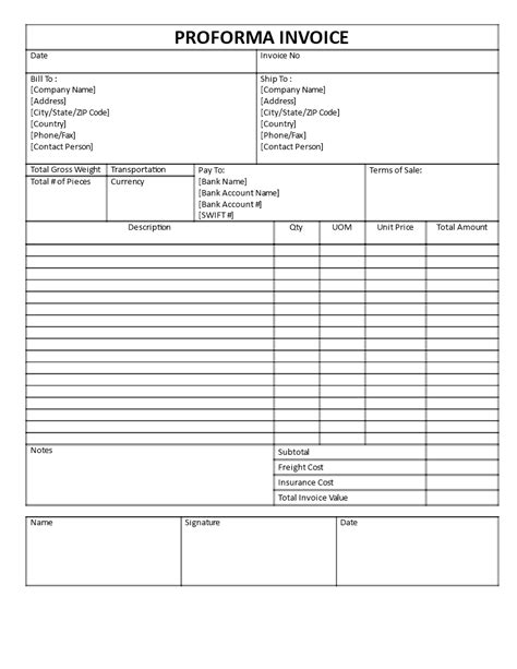 Proforma Invoice Template Word Download This Proforma Invoice Template If You Are Looking For