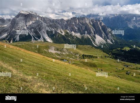 Hiking Path And Epic Landscape Of Seceda Peak In Dolomites Alps Odle