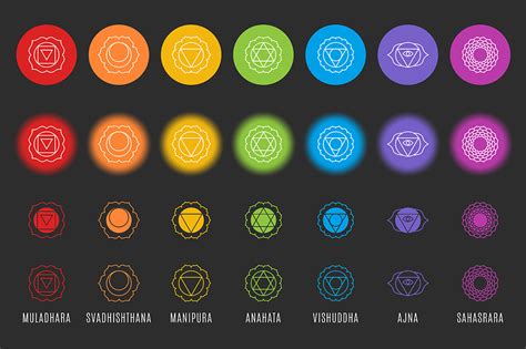 Chakra Symbols And Patterns Vector