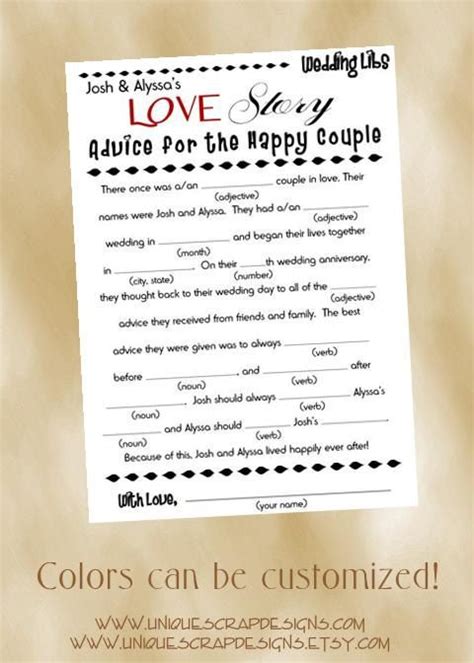 Shower the mom with love and funny mad libs printables. LOVE Story Wedding Mad Libs | Wedding ideas | Pinterest ...
