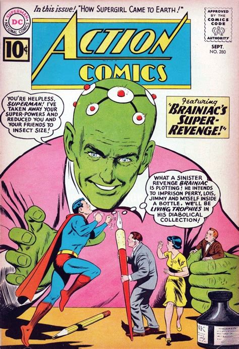 Action Comics 280 Comic Cover Superman And Brainiac Dc Comic Books
