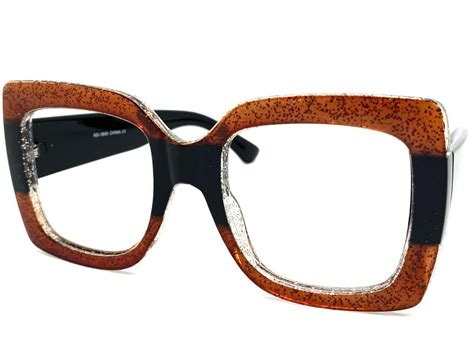 Oversized Retro Style Large Thick Square Lensless Eye Glasses Frame Only No Lens Ebay