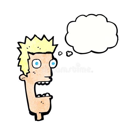 Cartoon Shocked Man S Face With Thought Bubble Stock Illustration