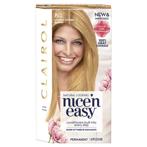 Clairol Nicen Easy Permanent Hair Color 8g Medium Golden Blonde 1 Count Copper Blonde Gold