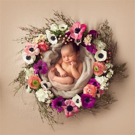 New baby gift set for a boy, wonderful booties, bear and. Baby Goldie - Newborn Baby Photography with Flowers ...