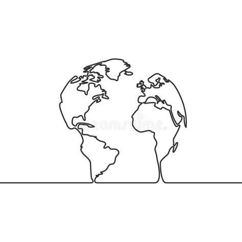 Vector Image Of A Continuous Line Drawing Globe Of The Earth Stock