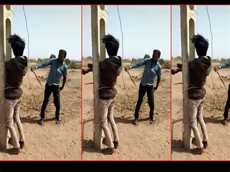 Caught On Cam Rapar Man Tied To Pole Thrashed Brutally City Times Of India Videos