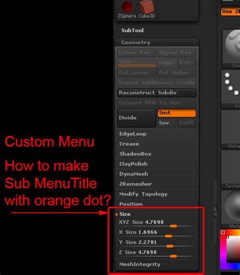 Custom Menu Submenu List Title Zbrushcentral