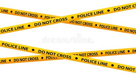 Police Line Do Not Cross Tapes Crossed Yellow And Black Caution