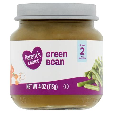 Parents Choice Baby Food Green Beans Stage 2 4 Oz