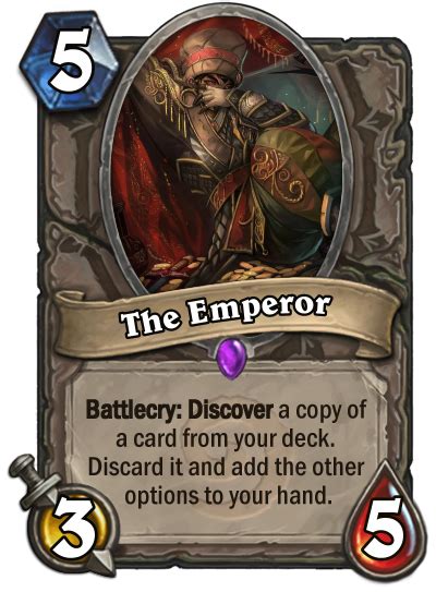 Tarot cards come to Hearthstone, and The Emperor comes after The Empress. Emperor, unlike ...