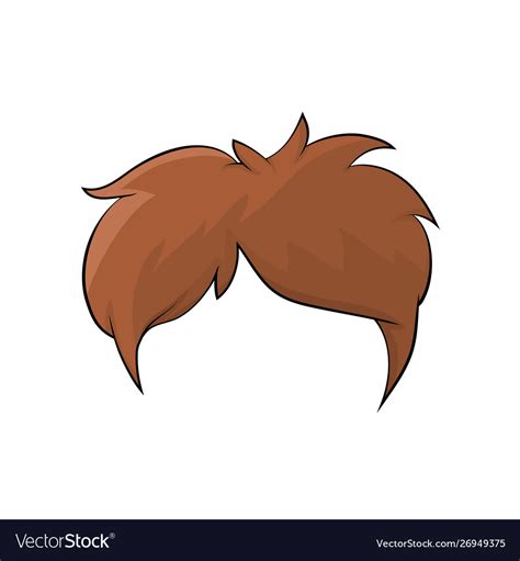 Boy Hairstyle Hair Isolated Cartoon Design Vector Image