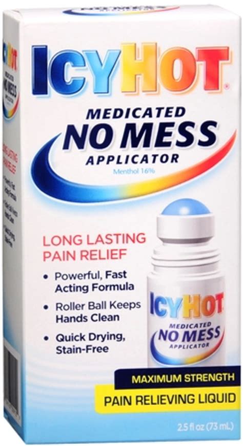 Icy Hot Medicated No Mess Applicator Pain Relieving Liquid 250 Oz