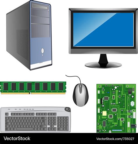 Parts Of Computer Cartoon