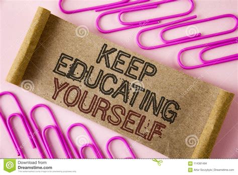 Handwriting Text Writing Keep Education Yourself Concept Meaning
