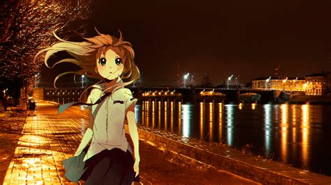 Tapety Anime Dívky Anime Irl Rusko Vycházková Noc Světla řeka