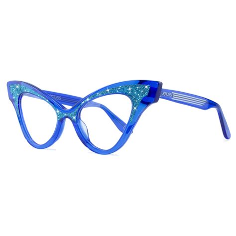 Winged Cat Eye Glasses Frame Clear Blue Joiuss™