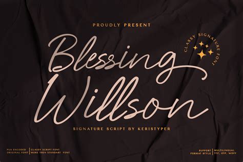 Blessing Willson Font By Keristyper · Creative Fabrica