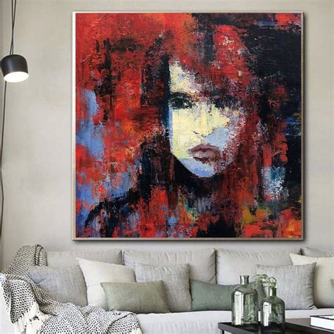 Lady In Red Painting Abstract Red Painting On Canvas Figurative