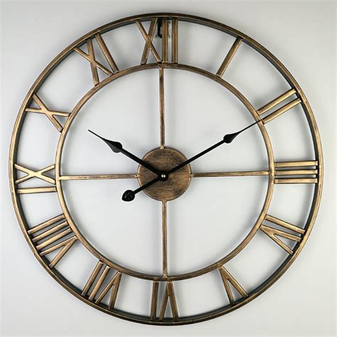 Cgghy 18 Inch Wall Clock Gold Iron Wall Clock European
