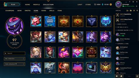 League Of Legends Summoner Icon Page Redesign On Behance